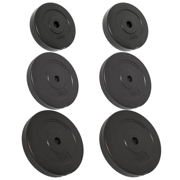 30 kg Weight Plates Set – 6 Piece Concrete Weight Plates for Home Gym & Strength Training
